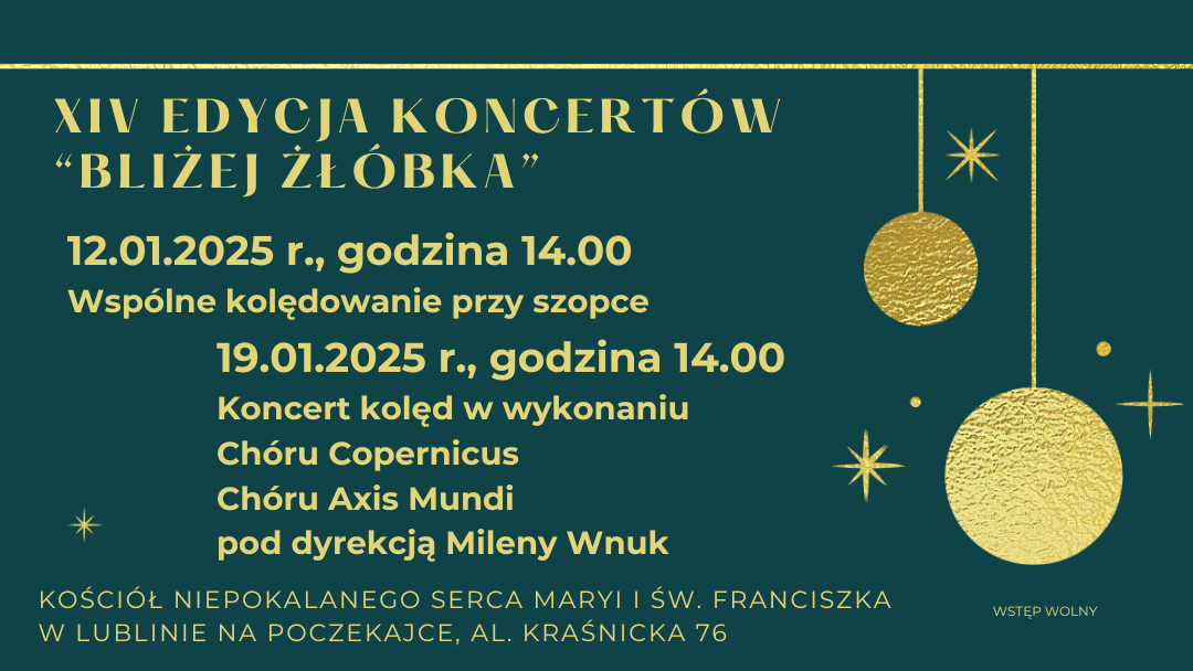 XIV edycja Koncertów „Bliżej żłóbka” na Poczekajce